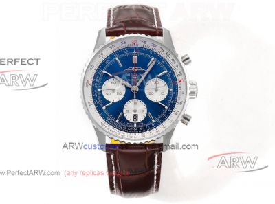 Best replica BLS factory Breitling blue dial Swiss B01 movement aviation chronograph watch 